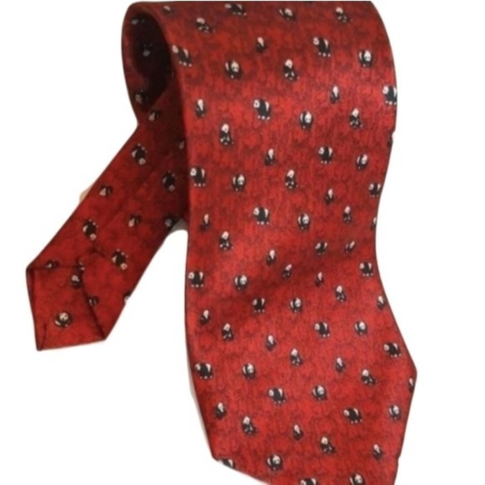 Xiongdi Necktie Tie Red Panda Elegant Panda Christmas 60"  Polyester 4" w *